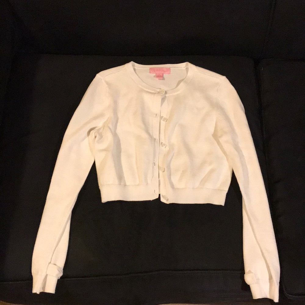 Lilly Girls White Dress Sweater